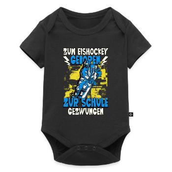 Zum Eishockey geboren Eishockey - Baby Premium Kurzarmbody - Schwarz - Vorne