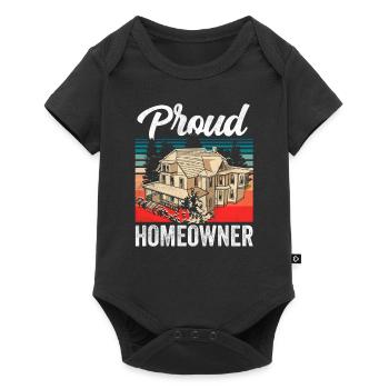 Proud homeowner homeowner host house - Baby Premium short-sleeve bodysuit - black - Front