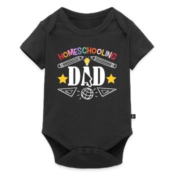 Homeschooling Papa Father's Day Homeschool Father - Baby Premium short-sleeve bodysuit - black - Front