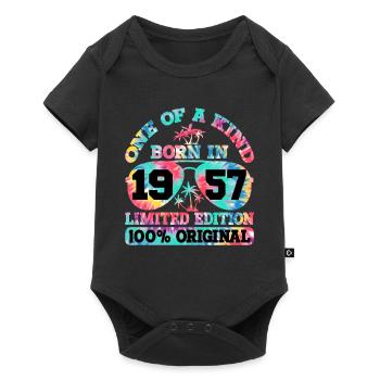 Einzigartig Geboren 1957 Limitierte Auflage - Baby Premium Kurzarmbody - Schwarz - Vorne