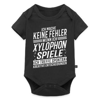 Xylophonspieler Musikinstrument Musik Xylophon - Baby Premium Kurzarmbody - Schwarz - Vorne