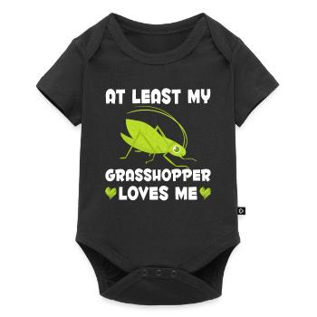 Grasshopper loves me funny insect collector - Baby Premium short-sleeve bodysuit - black - Front