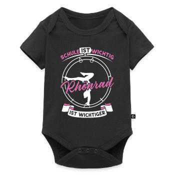 Röhnrad Schule ist wichtig Rhönrad ist wichtiger - Baby Premium Kurzarmbody - Schwarz - Vorne