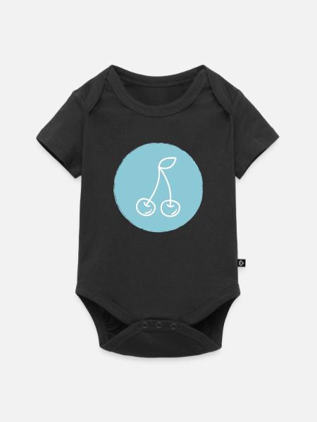 Kirsche - Baby Premium Kurzarmbody - Schwarz