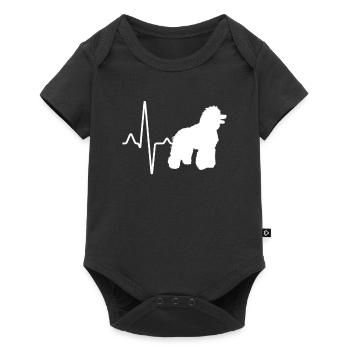 Battement de cœur de caniche - Body à manches courtes Premium Bébé - noir - Devant