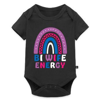 Bi Wife Energie Gay Pride Lesbisch LGBT Regenbogen - Baby Premium Kurzarmbody - Schwarz - Vorne