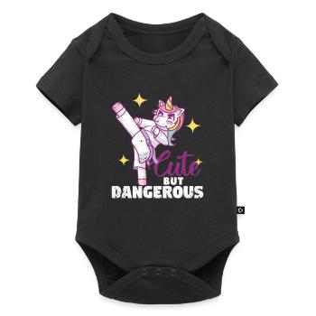 Cute but dangerous Funny Karate Unicorn - Baby Premium short-sleeve bodysuit - black - Front