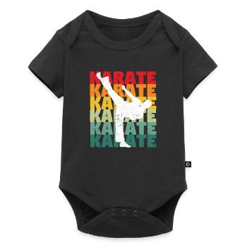 Rétro Vintage Karaté Silhouette 70s années 80 - Body à manches courtes Premium Bébé - noir - Devant