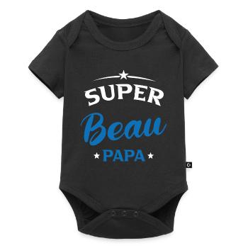 Beau-père Cadeau Super beau papa - Body à manches courtes Premium Bébé - noir - Devant