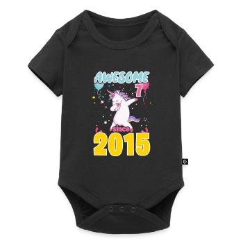 7ème anniversaire Licorne 7 ans Cadeau - Body à manches courtes Premium Bébé - noir - Devant
