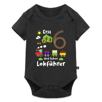 Junge Geburtstag 6 Jahre Zug Eisenbahn Geburtstag - Baby Premium Kurzarmbody - Schwarz - Vorne