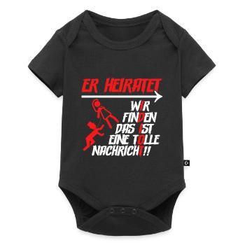 Er heiratet Idiot Junggesellenabschied Männer - Baby Premium Kurzarmbody - Schwarz - Vorne