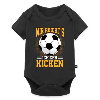 Mir reichts ich geh kicken Fußball Spruch - Baby Premium Kurzarmbody - Schwarz - Vorne