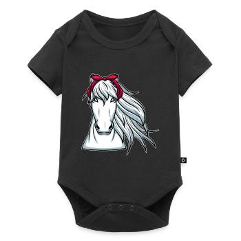 Cheval blanc avec chevaux bandana - Body à manches courtes Premium Bébé - noir - Devant