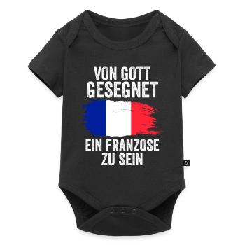 Frankreich Franzose Französisches - Baby Premium Kurzarmbody - Schwarz - Vorne