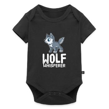 Wolf Wölfe Lustiger Sprüche Vollmond Wolfliebhaber - Baby Premium Kurzarmbody - Schwarz - Vorne