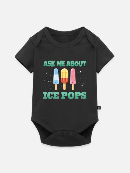 Ask ME About Ice Pops - Baby Premium Kurzarmbody - Schwarz