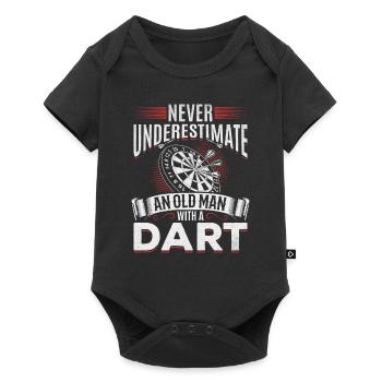 Darts player I never underestimate an old man - Baby Premium short-sleeve bodysuit - black - Front