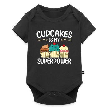 Cupcakes Is My Superpower | Cupcake Shirt | - Baby Premium short-sleeve bodysuit - black - Front