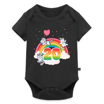 20th Birthday Rainbow Unicorn Theme - Baby Premium short-sleeve bodysuit - black - Front