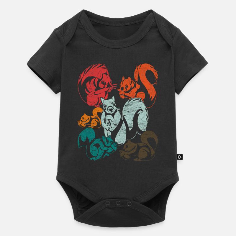 Eichhörnchen - Baby Premium Kurzarmbody - Schwarz