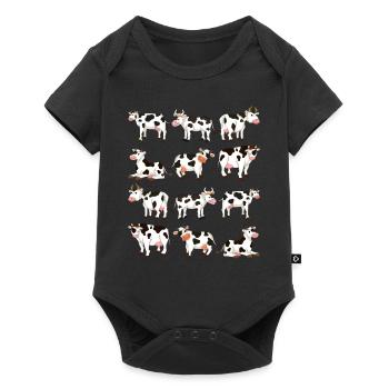 Kuh - Baby Premium Kurzarmbody - Schwarz - Vorne