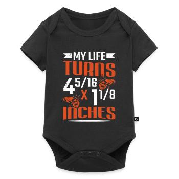 Shooting My Life Turns Inches Clay Shooting - Baby Premium Kurzarmbody - Schwarz - Vorne