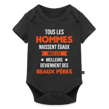 les meilleurs deviennent des beaux pères Cadeau - Body à manches courtes Premium Bébé - noir - Devant