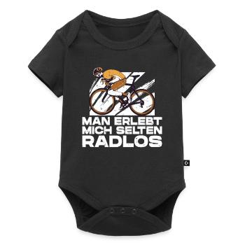 Man erlebt mich selten Radlos Fahrrad Radfahren - Baby Premium Kurzarmbody - Schwarz - Vorne