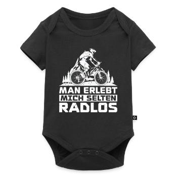 Man erlebt mich selten Radlos Bike Liebhaber Fahrr - Baby Premium Kurzarmbody - Schwarz - Vorne