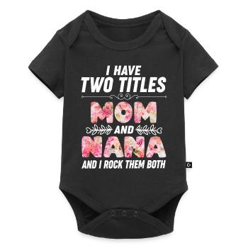 Muttertag Nana Mama Blumen - Baby Premium Kurzarmbody - Schwarz - Vorne