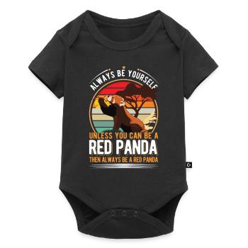 Panda Rouge Cadeau Panda Rouge - Body à manches courtes Premium Bébé - noir - Devant