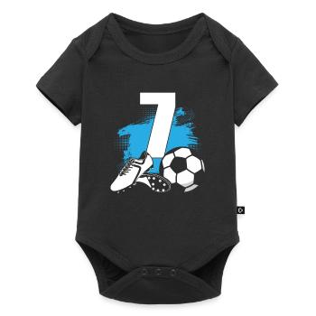 Ballon de football Footballeur de 7 ans - Body à manches courtes Premium Bébé - noir - Devant