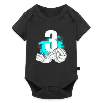 Volleyball 3 Years Old Volleyball player 3rd Birthday - Baby Premium short-sleeve bodysuit - black - Front