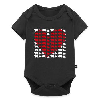 Cœur Animal Amour - Body à manches courtes Premium Bébé - noir - Devant
