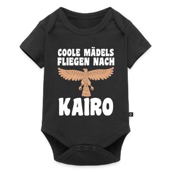 Coole Mädels fliegen nach Kairo - Baby Premium Kurzarmbody - Schwarz - Vorne