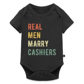 De vrais hommes épousent des caissiers - Body à manches courtes Premium Bébé - noir - Devant