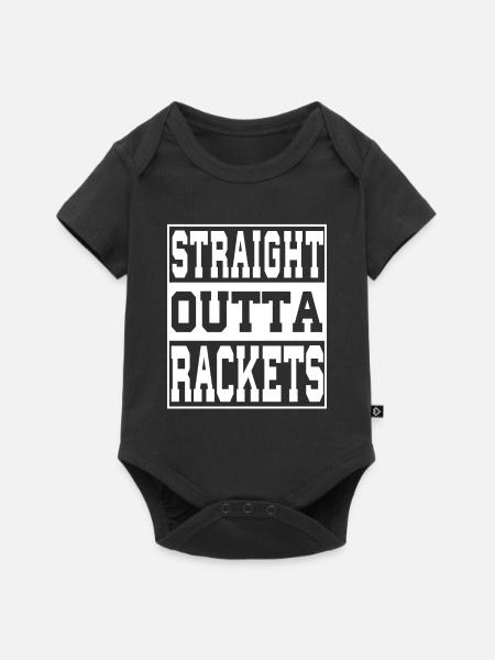 Rackets Spruch lustig - Baby Premium Kurzarmbody - Schwarz