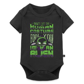 Alien Tshirt UFO Alien Children Mars Gentlemen - Baby Premium short-sleeve bodysuit - black - Front