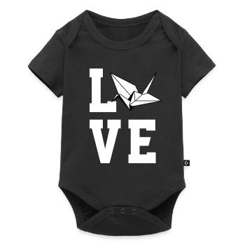Liebe Origami - Baby Premium Kurzarmbody - Schwarz - Vorne
