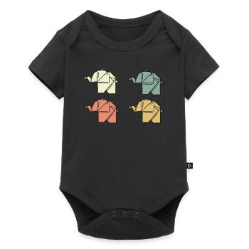 Origami Elephants - Baby Premium short-sleeve bodysuit - black - Front