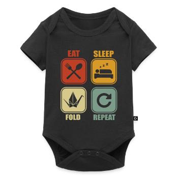 Origami Paper Folds - Baby Premium short-sleeve bodysuit - black - Front