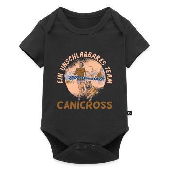 Canicross Hundesport Laufen Unschlagbares Team - Baby Premium Kurzarmbody - Schwarz - Vorne
