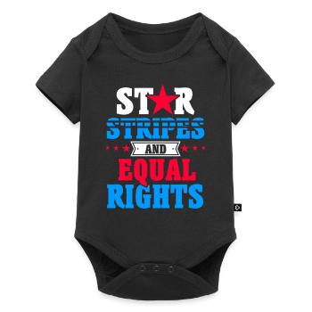 Étoiles, rayures et égalité - Body à manches courtes Premium Bébé - noir - Devant