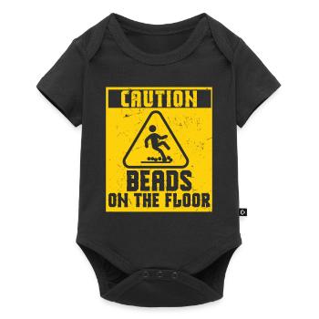 Caution Beads On Floor - Baby Premium short-sleeve bodysuit - black - Front