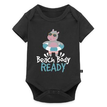 Body Ready Cute Hippo - Baby Premium short-sleeve bodysuit - black - Front