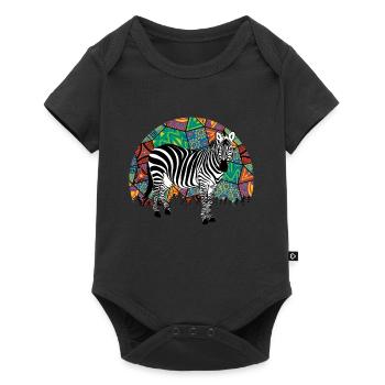 Zebra Africa Horse Hipster Gift Animal Stripe - Baby Premium short-sleeve bodysuit - black - Front