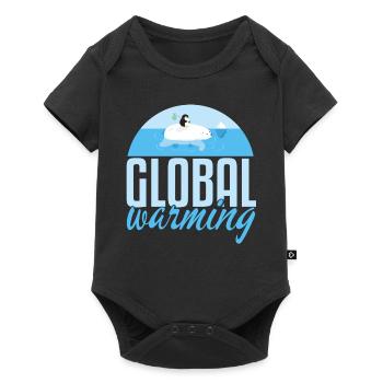 Warming Pinguin Meets Polar Bear - Baby Premium short-sleeve bodysuit - black - Front