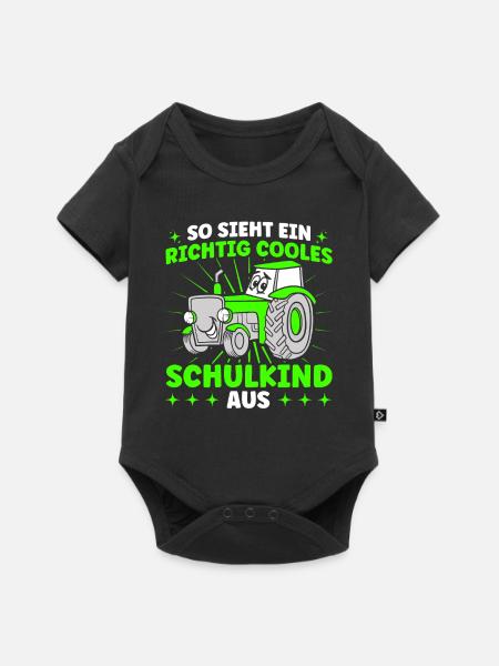 Richtig Cooles Schulkind Schulbeginn - Baby Premium Kurzarmbody - Schwarz