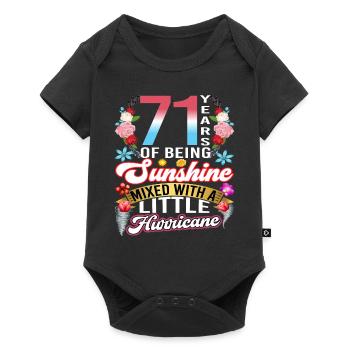 71 years of sunshine mixed with a small - Baby Premium short-sleeve bodysuit - black - Front